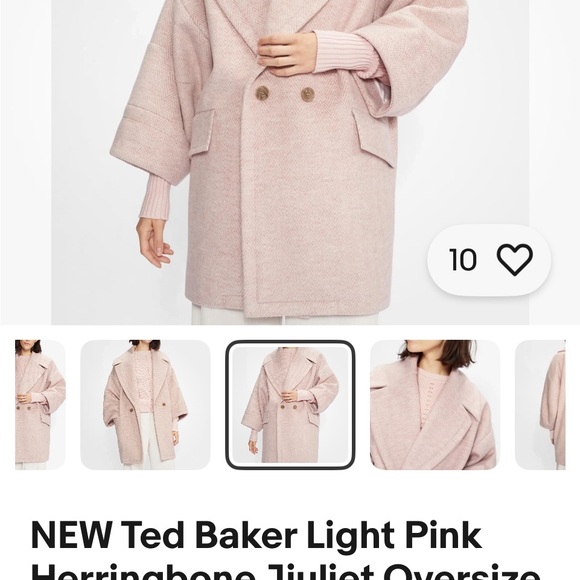 Ted Baker Jjuliet Oversized Cocoon Coat Italian Fabric NWT - Picture 4 of 4